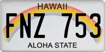 HI license plate FNZ753