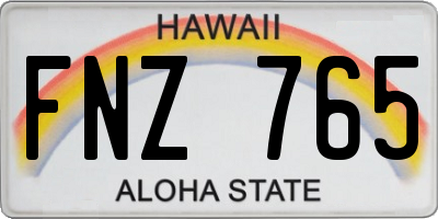 HI license plate FNZ765