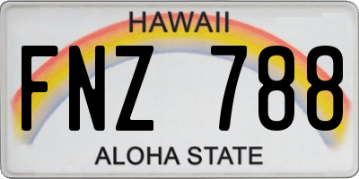 HI license plate FNZ788