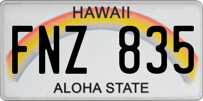 HI license plate FNZ835