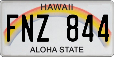 HI license plate FNZ844