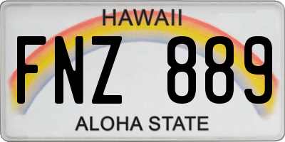 HI license plate FNZ889