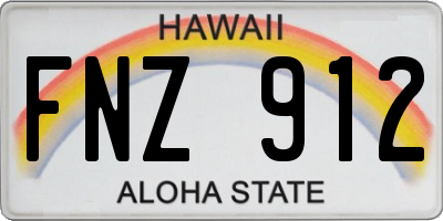 HI license plate FNZ912