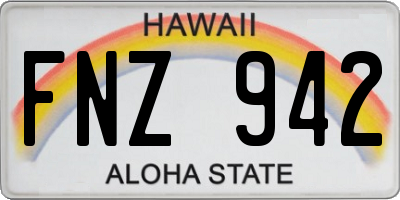 HI license plate FNZ942
