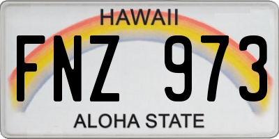 HI license plate FNZ973