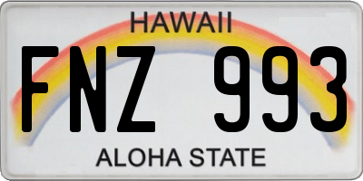HI license plate FNZ993
