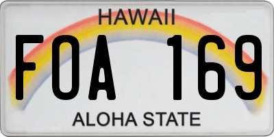 HI license plate FOA169