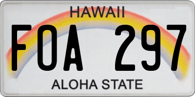 HI license plate FOA297