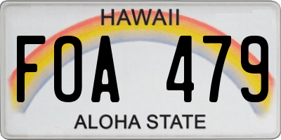 HI license plate FOA479