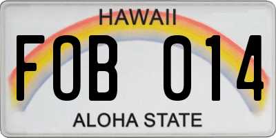 HI license plate FOB014