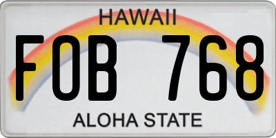 HI license plate FOB768