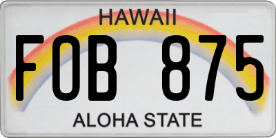 HI license plate FOB875