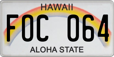 HI license plate FOC064