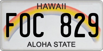 HI license plate FOC829