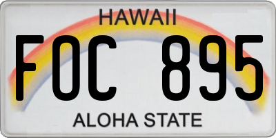 HI license plate FOC895