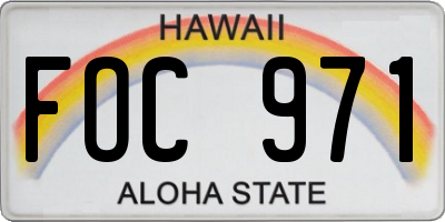 HI license plate FOC971