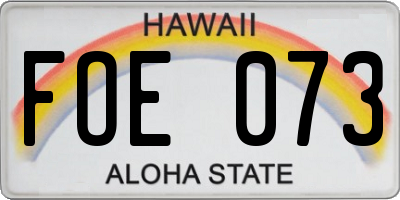 HI license plate FOE073