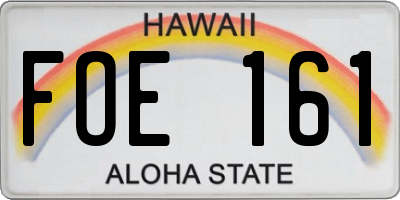 HI license plate FOE161