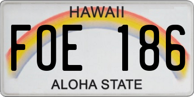 HI license plate FOE186
