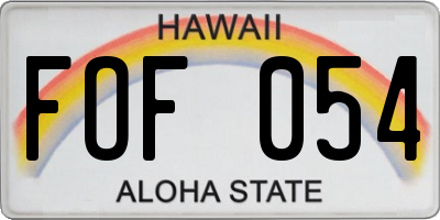 HI license plate FOF054
