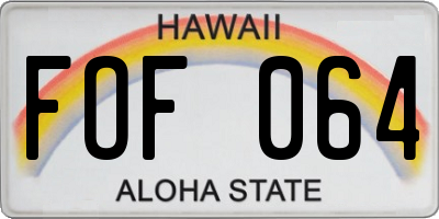 HI license plate FOF064