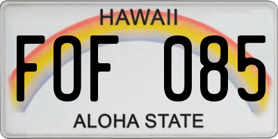 HI license plate FOF085