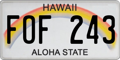 HI license plate FOF243