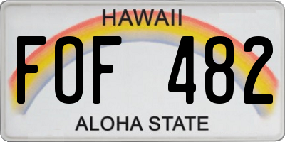 HI license plate FOF482