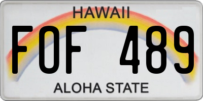 HI license plate FOF489