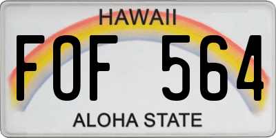 HI license plate FOF564