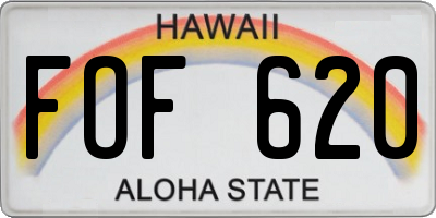HI license plate FOF620
