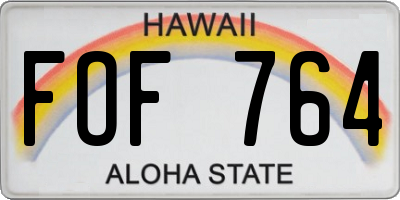HI license plate FOF764