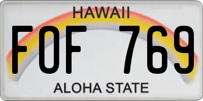 HI license plate FOF769