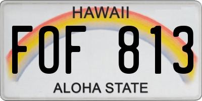 HI license plate FOF813