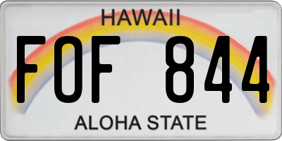 HI license plate FOF844