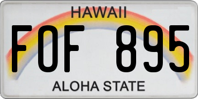 HI license plate FOF895