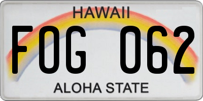HI license plate FOG062