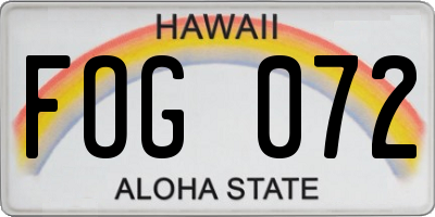 HI license plate FOG072