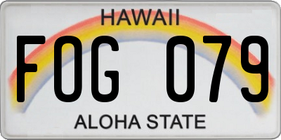 HI license plate FOG079