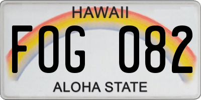 HI license plate FOG082