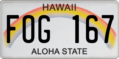 HI license plate FOG167