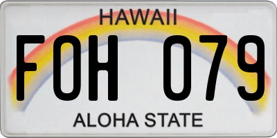 HI license plate FOH079