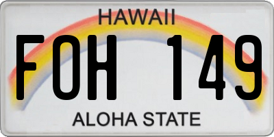 HI license plate FOH149