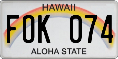 HI license plate FOK074