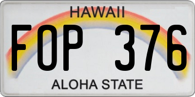 HI license plate FOP376