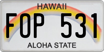 HI license plate FOP531