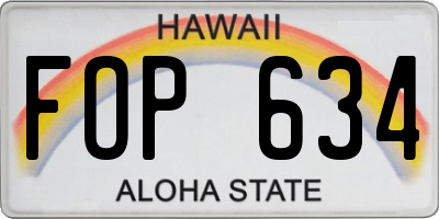 HI license plate FOP634