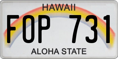 HI license plate FOP731