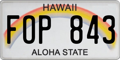 HI license plate FOP843