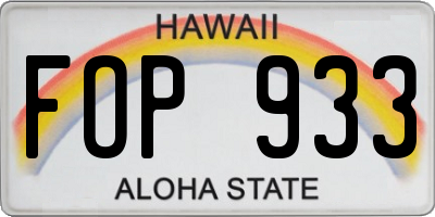 HI license plate FOP933